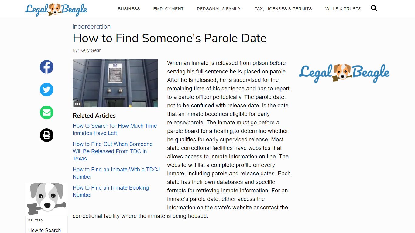 How to Find Someone's Parole Date | Legal Beagle